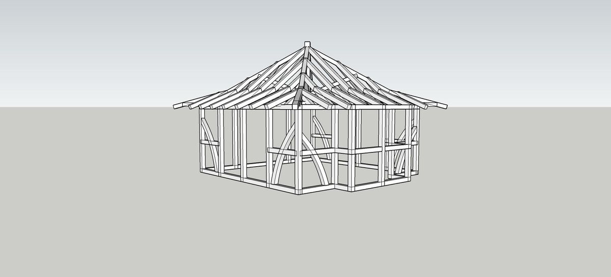Kurs: Takgeometri - bygg ett helvalmat tak med hängande kungstolpe